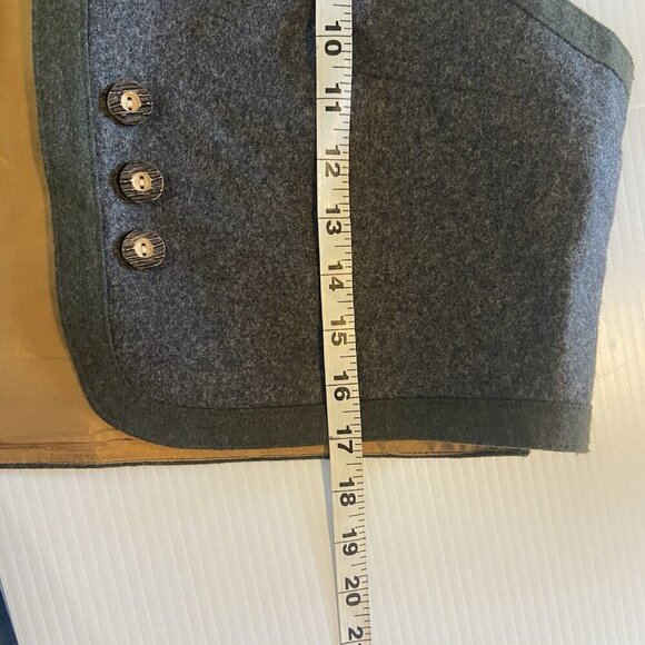 Vintage ROSE DIRNDL Gray Boiled Wool Women Austria Hunting Riding Vest Size 46 - Picture 7 of 7